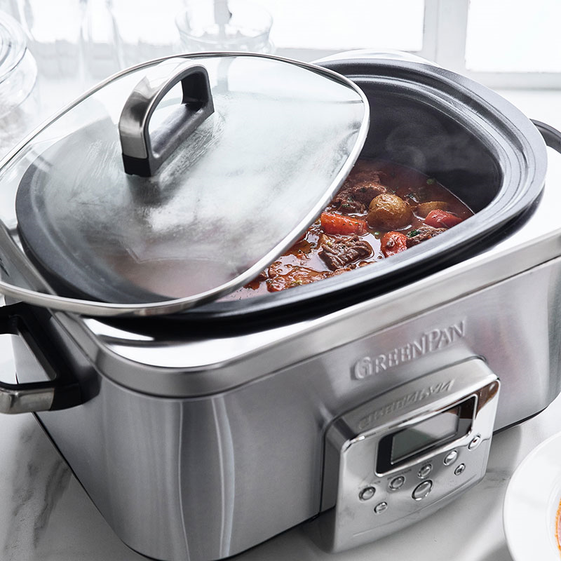 Non-Stick Slow Cooker, 6L, Stainless Steel-3