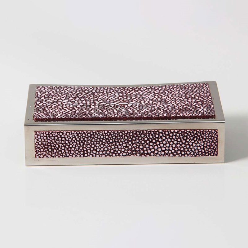 Large Match Box Holder, 13 x 7cm, Mulberry Shagreen-3