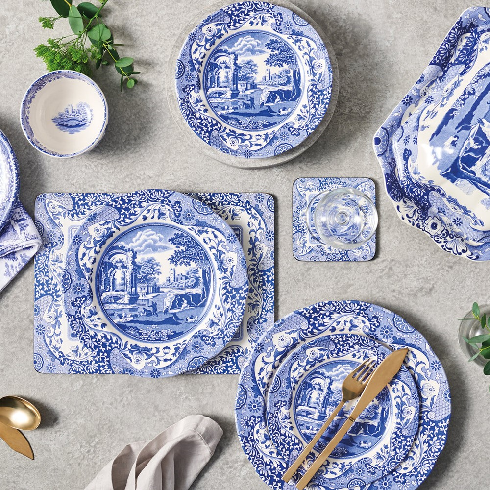 Blue Italian Set of 4 plates, 23cm-1