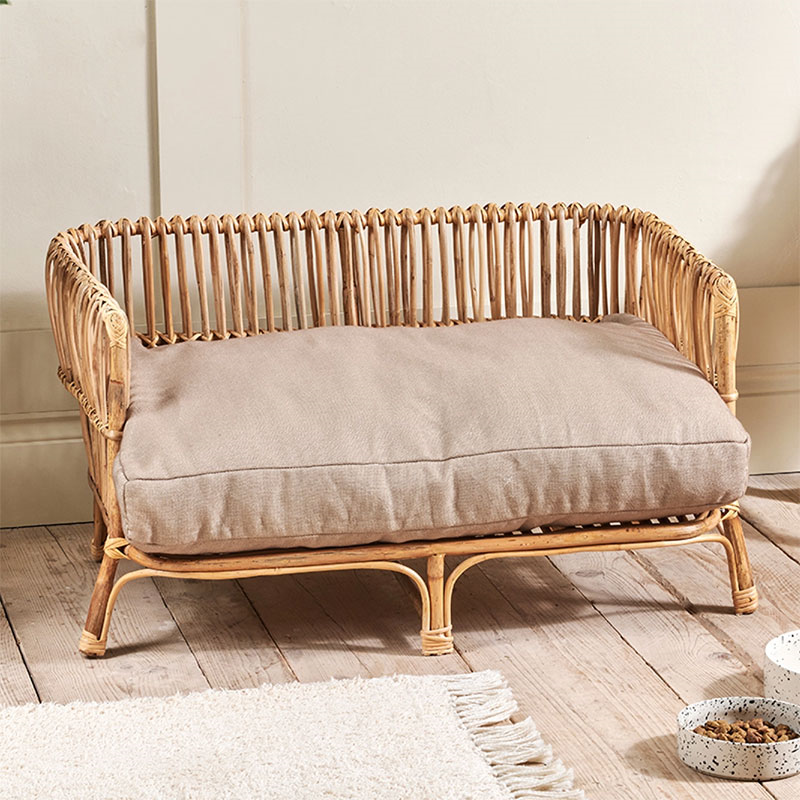 Tanvyk Rattan Pet Bed, 50 x 82cm, Natural-2