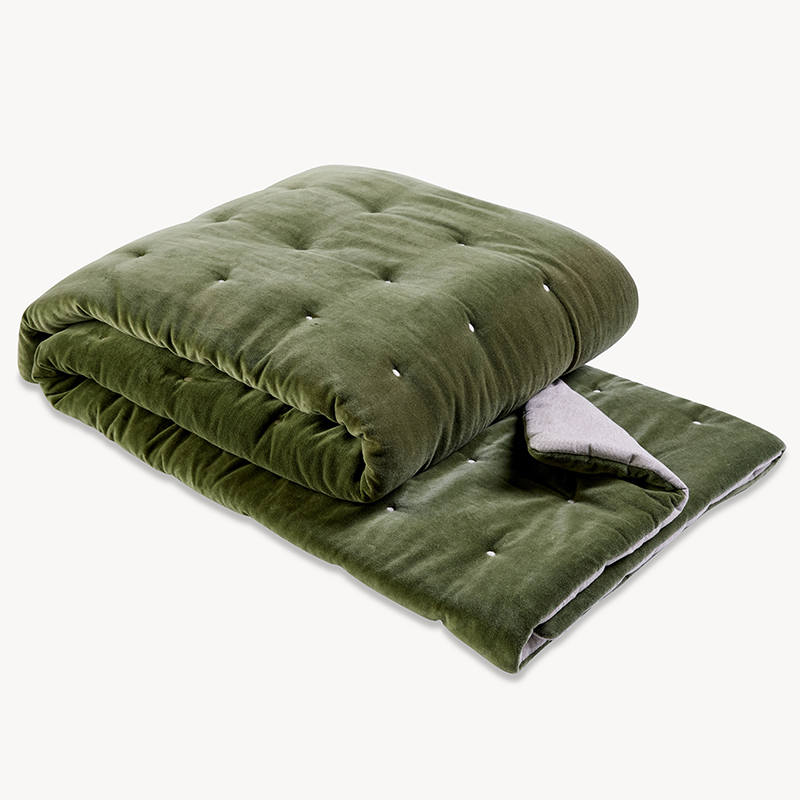 Jaipur Bedspread, 220 x 200cm, Olive Green-0