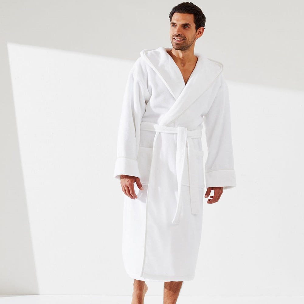 Hydrocotton Unisex hooded robe, large, White-3