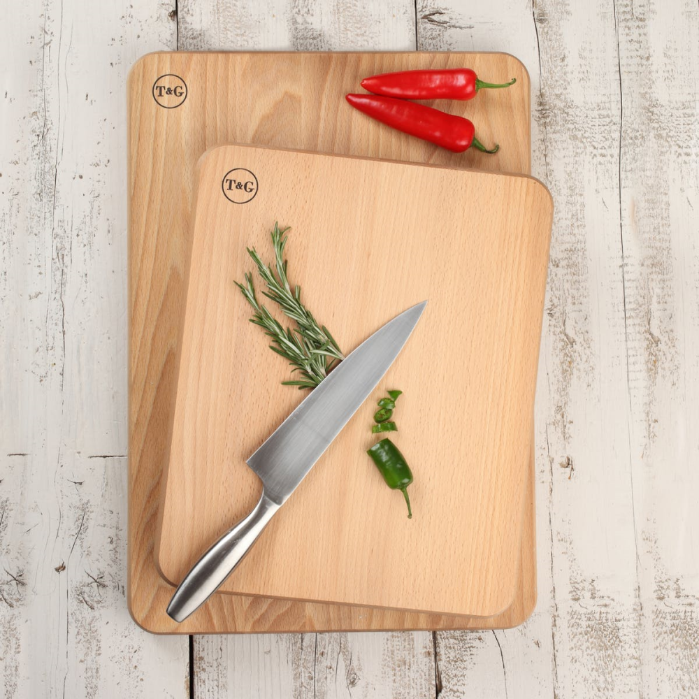 Chopping board, 380 x 305 x 40mm, Oiled Beech-1