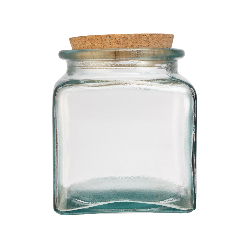 Recycled Glass Storage Jar, 500ml, Clear-0