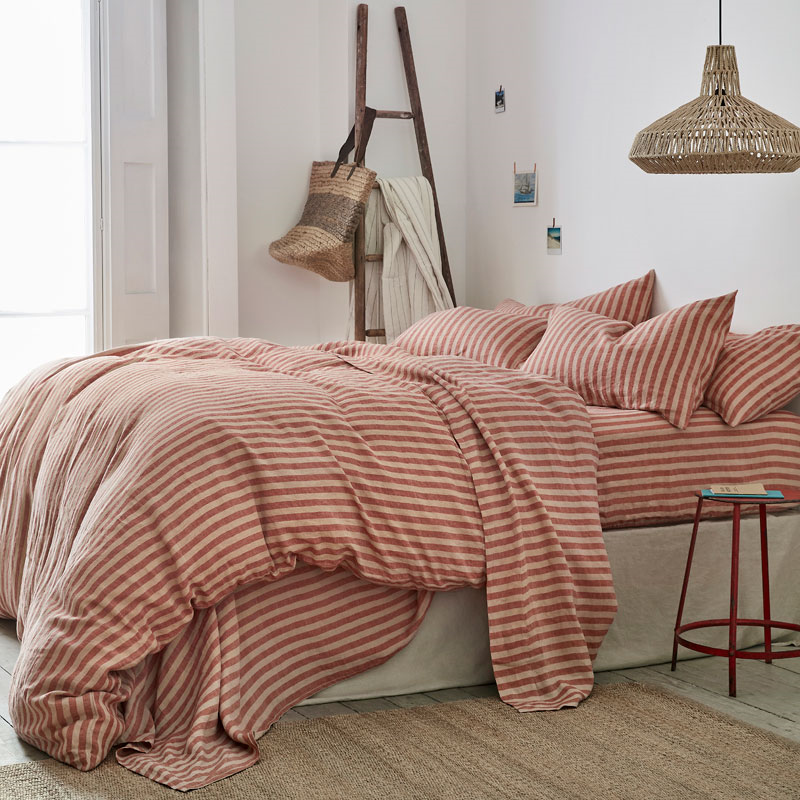 Pembroke Stripe Duvet Cover, Super King, Sandstone Red-0