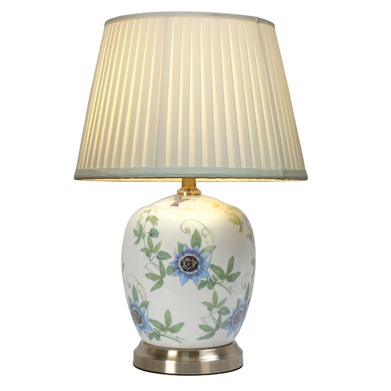 Passion Flower Table Lamp, H52cm, White-0