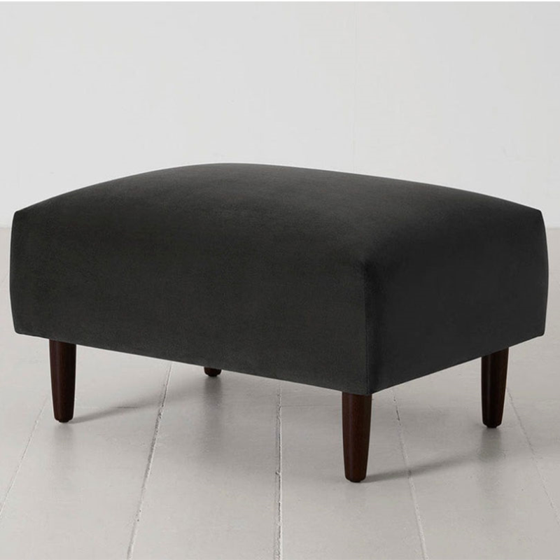 Model 05 Velvet Ottoman, Charcoal-1