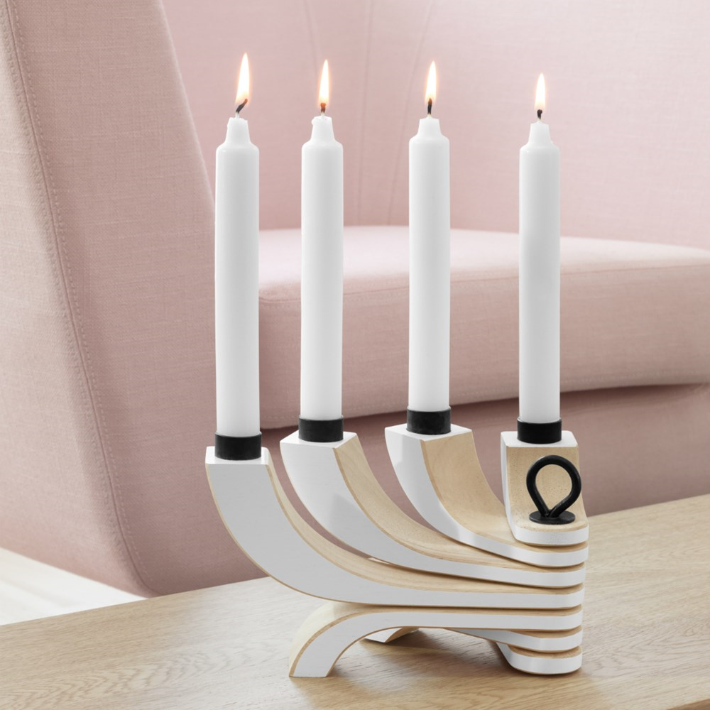 Nordic Light Fold-able candle holder, H13 x W20.5 x D5cm, white-0