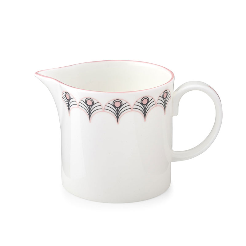 Peacock Milk Jug, 300ml, Grey & Blush Pink-0