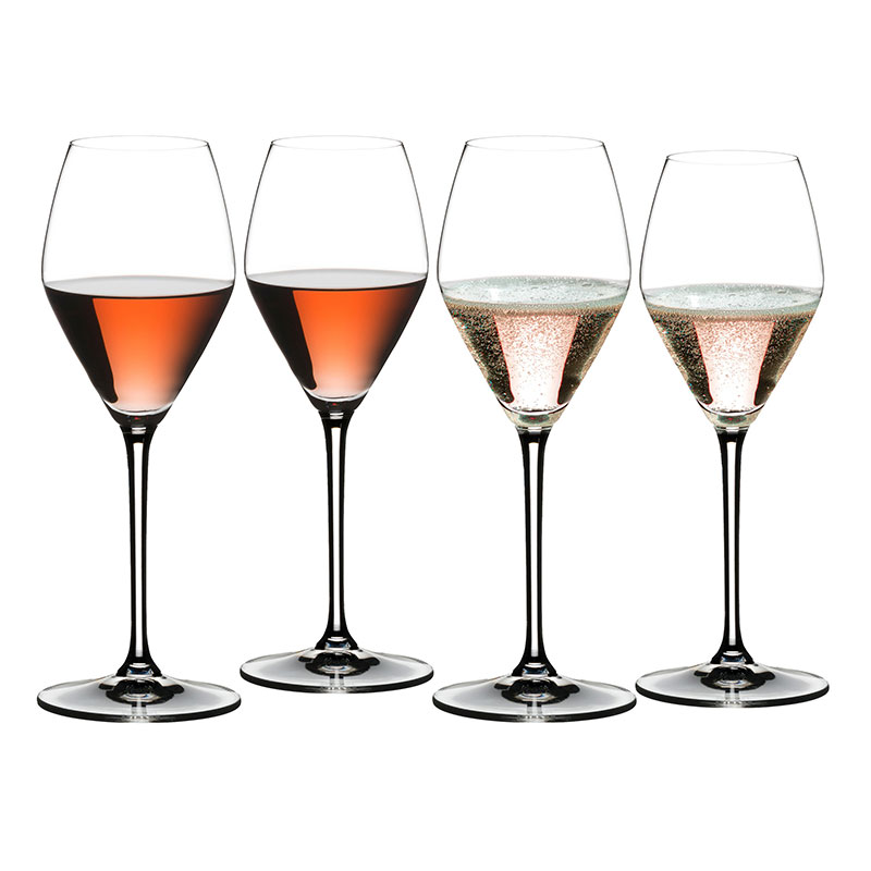 Mixing Set of 4 Rose Glasses, 322ml, Clear-0