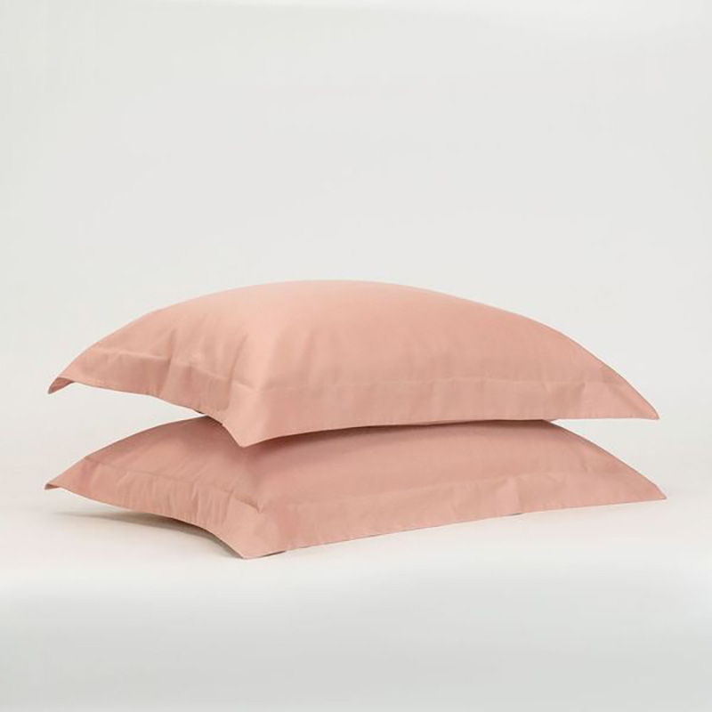 The Edged 300 Thread Count Oxford Border Pair of Pillowcases, Standard, Clay Pink-0