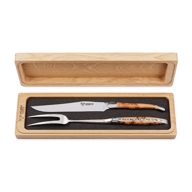 Laguiole 2-piece Carving Set, Juniper Handles-0