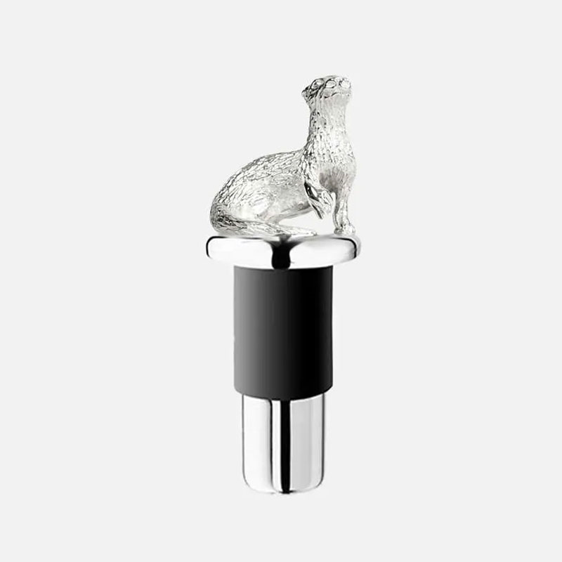 Otter Silver Plated Bottle Stopper, 8.5 x 3cm, Silver-0