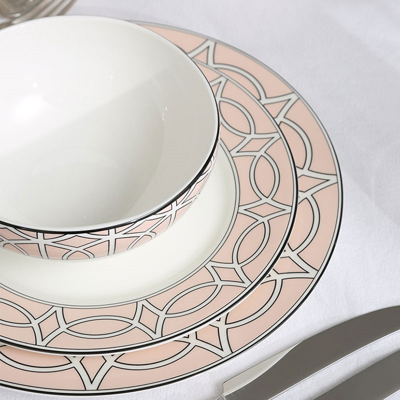 Loop Set of 2 Dinner Plate, D26cm, Blush-2