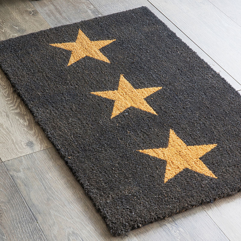 Triple Star Doormat, Large, Charcoarl-1