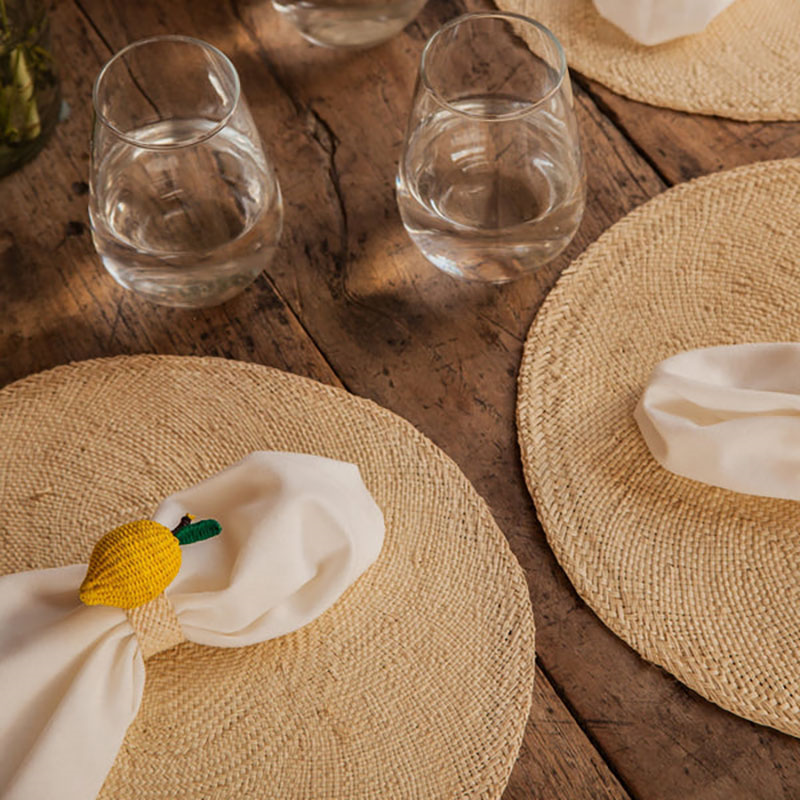 Nariño Set of 2 Woven Placemats, D39cm, Natural-2