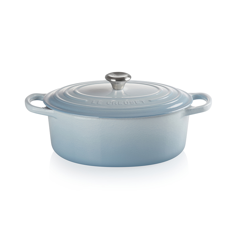 Signature Cast Iron Oval casserole, 29cm - 4.7 litre, Coastal Blue-3