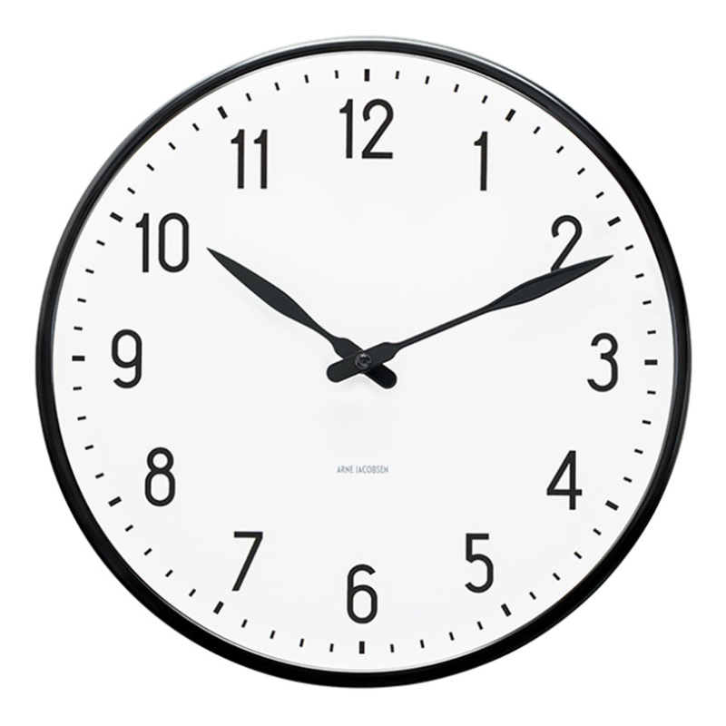 Station Wall Clock, D21cm, White/Black-0