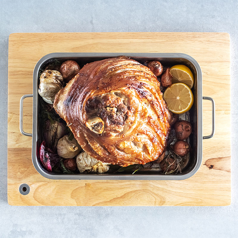 Deep roasting pan, 32 x 23cm, Stainless Steel-0