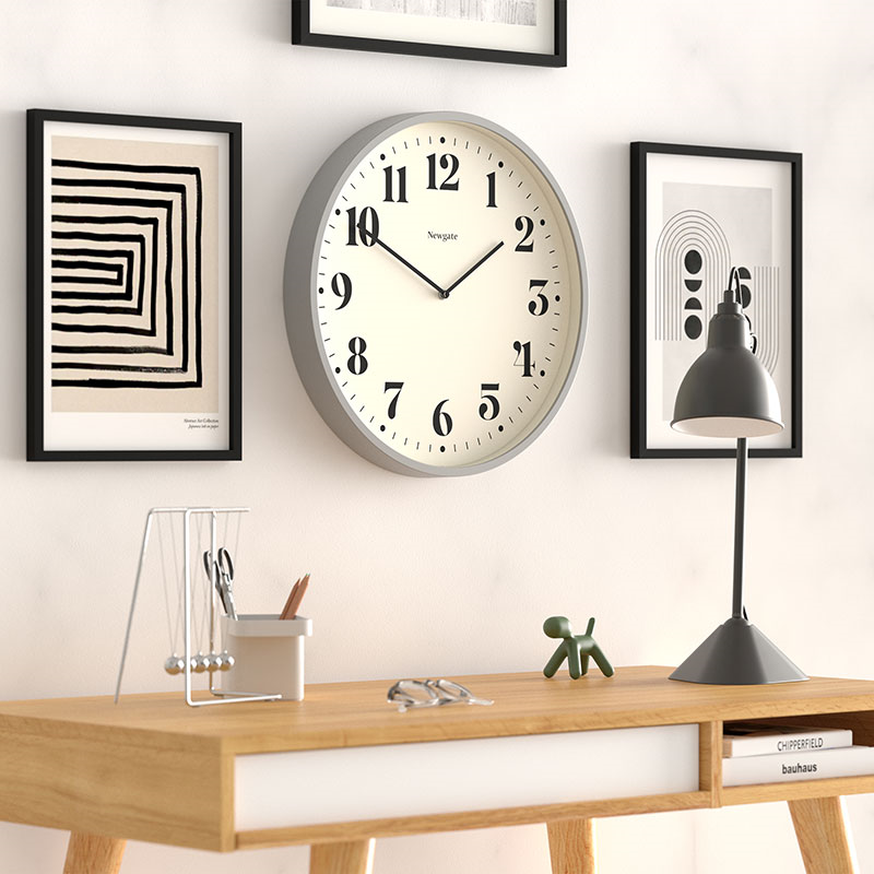 Number Two Wall Clock, D45cm, Posh Grey-3