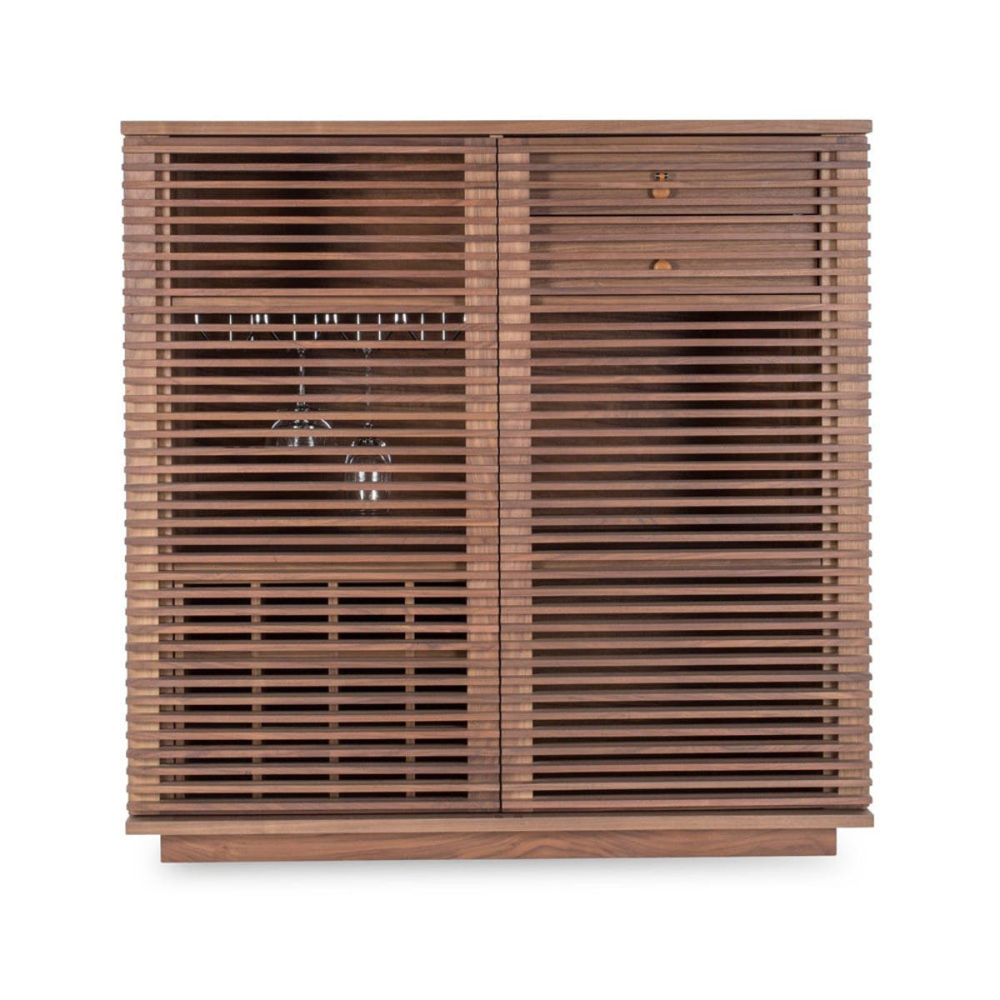 Verona Wine Bar, H105 x W105cm, Walnut-1