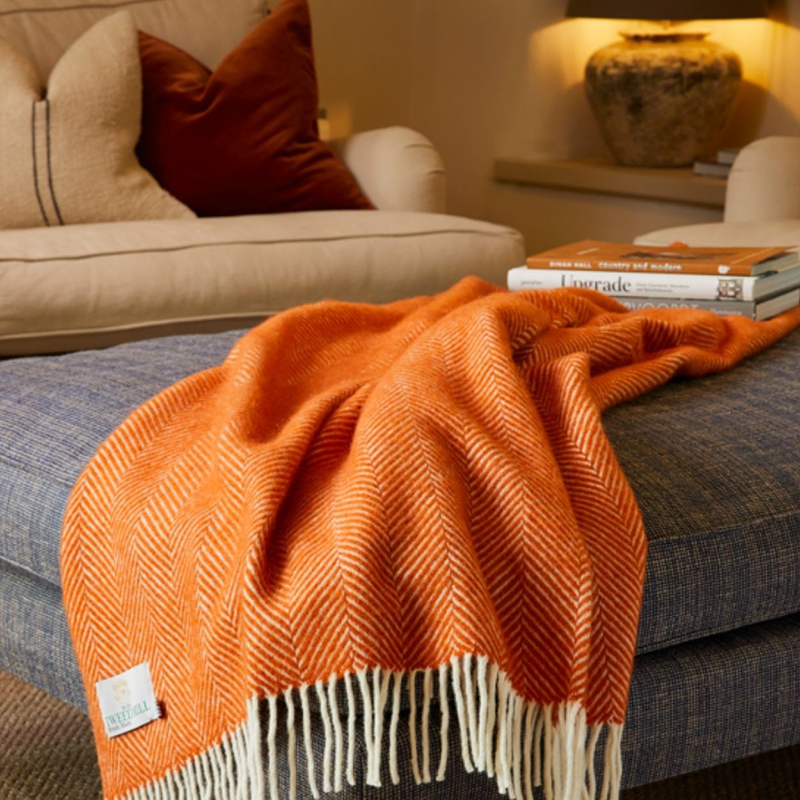 Fishbone Throw, 150 x 183cm, Cinnamon-1