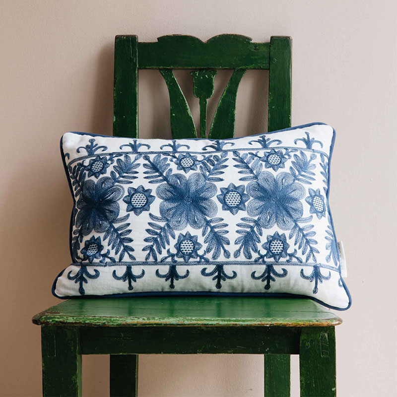 Angelica Cushion, 35 x 50cm, Navy-0