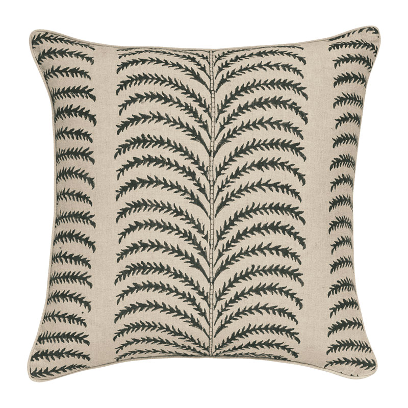 Areca Cushion Cover, 56cm x 56cm, Midnight Green-0