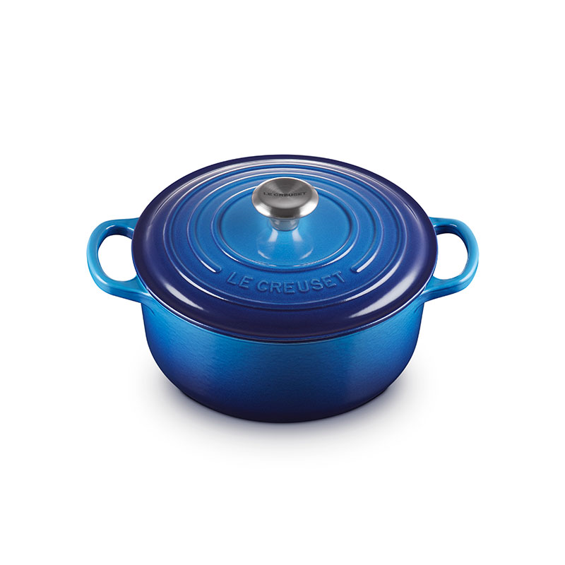 Signature Cast Iron Round Casserole, 20cm, Azure-0