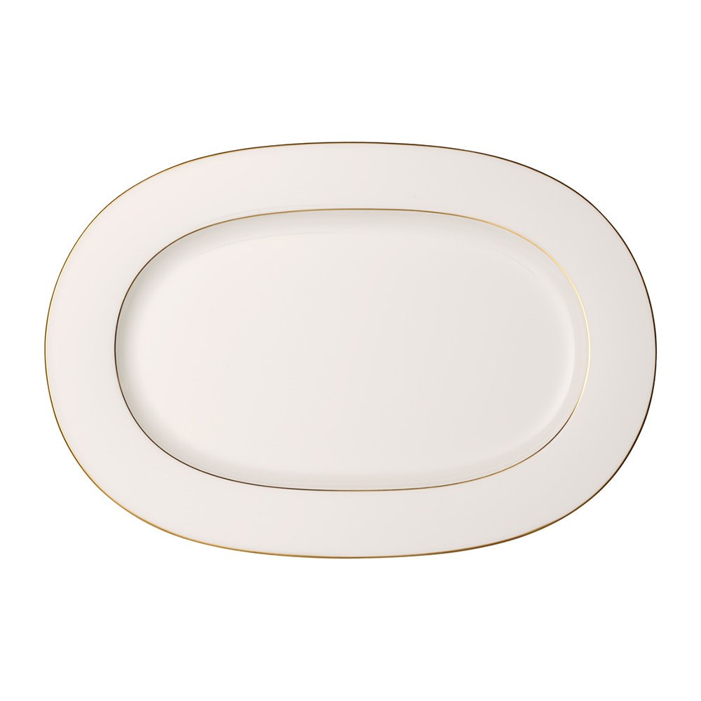 Anmut Gold Oval plate, D41cm, White/Gold-0