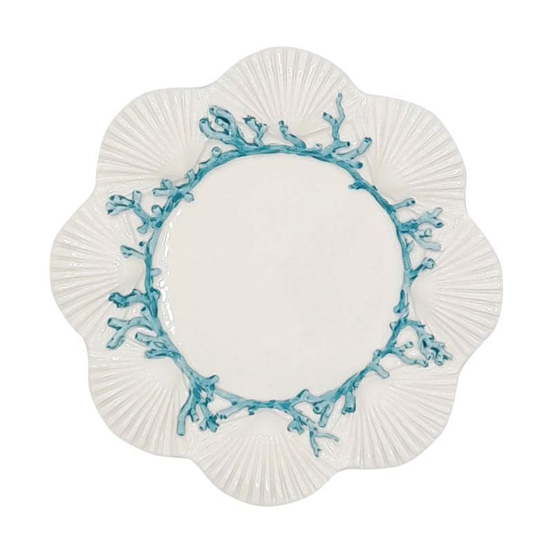 Saint Jacques Salad Plate, D21cm, White and Blue-0