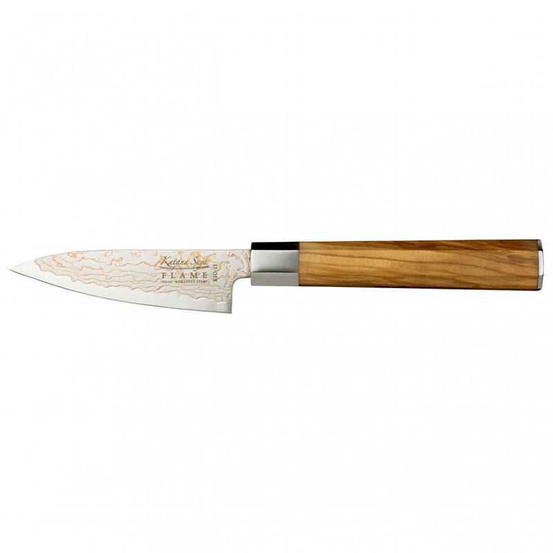 Flame Paring Knife, 9cm, Olive Wood-0