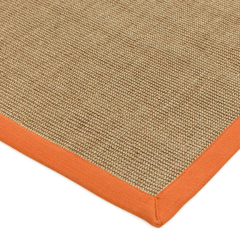 Sisal linen border runner, 160 x 230cm, orange-2