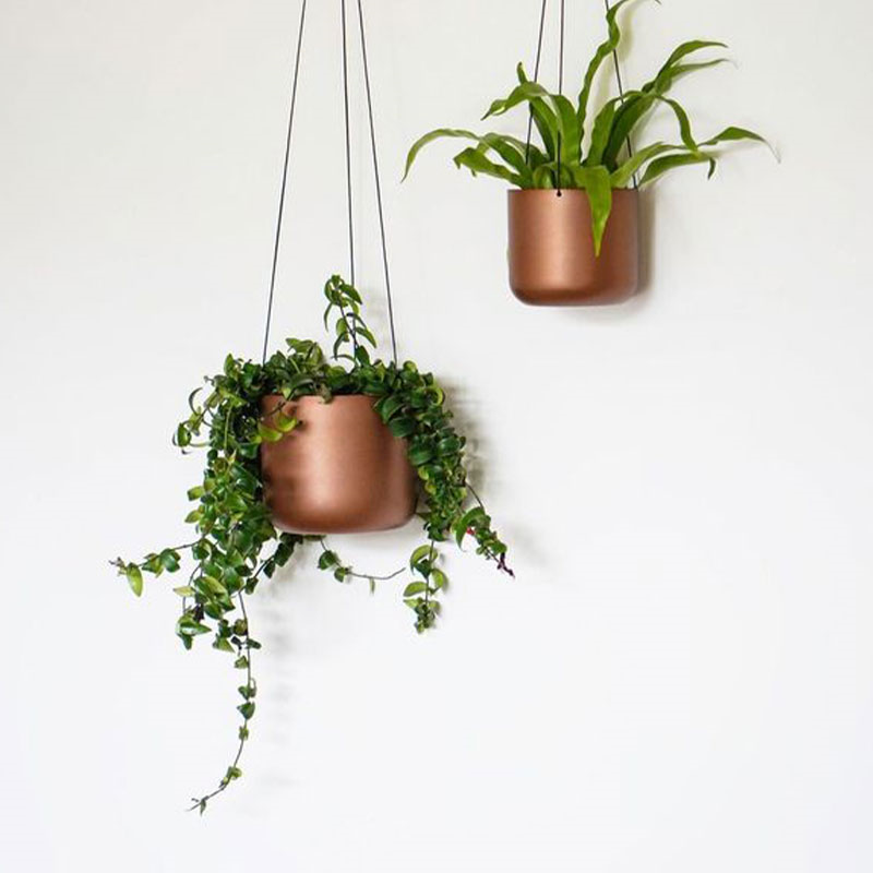 Kew Temperate House Hanging Planter with Hook, D17cm, Copper-0