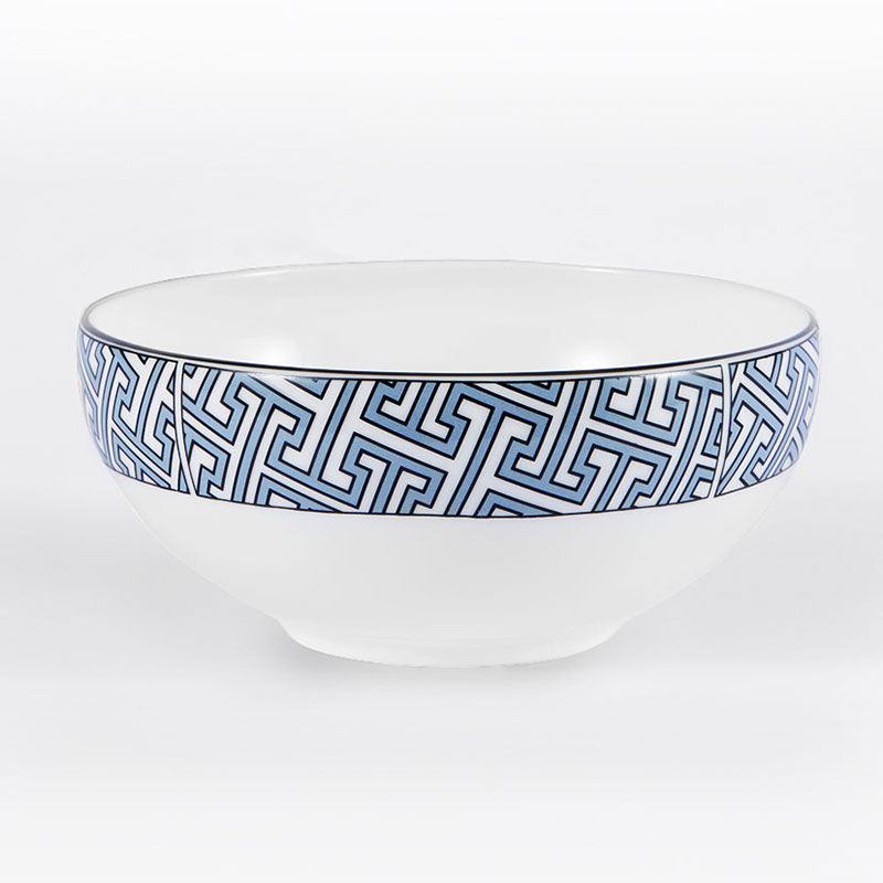 Maze Breakfast Bowl, D15cm, Cornflower Blue-0