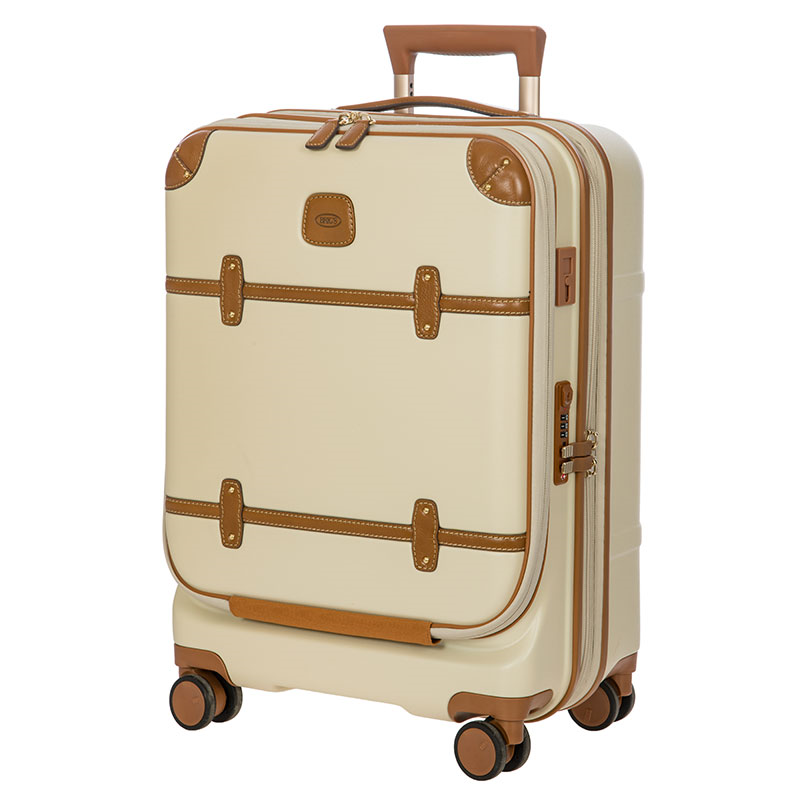 Bellagio Carry-On Suitcase with Front Pocket, H55 x L38 x W23/27cm, Cream-2