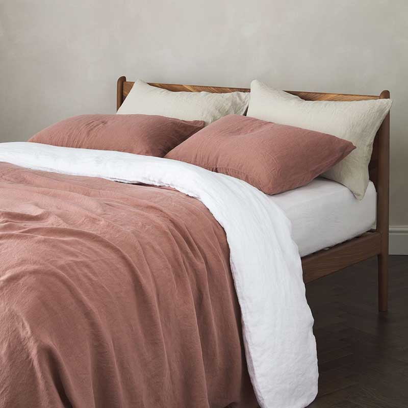 Linen King Size Duvet Cover, Rust-0