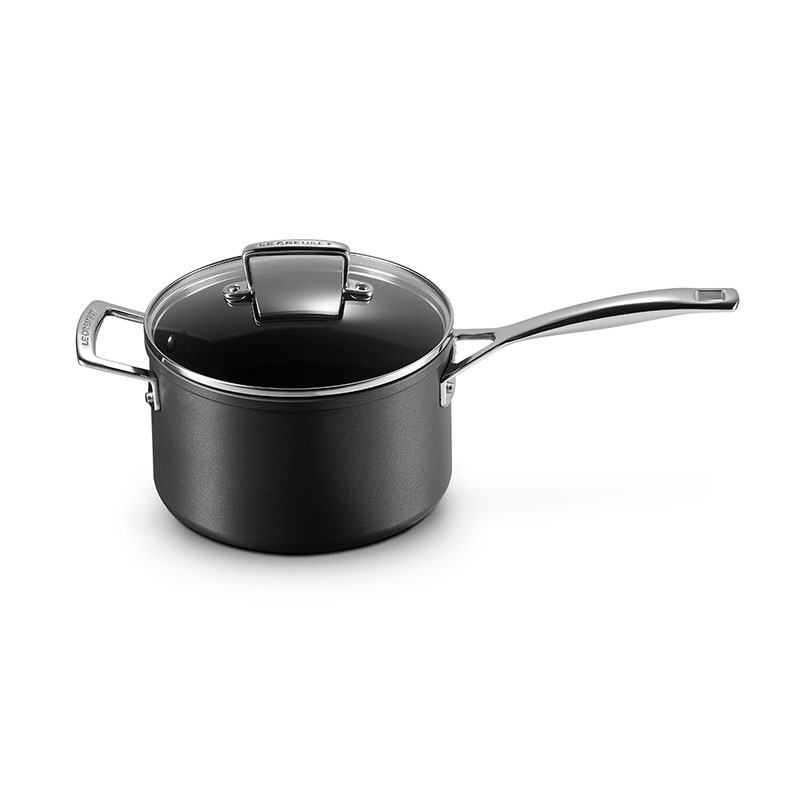 Toughened Non-Stick Saucepan With Lid - 20cm-0