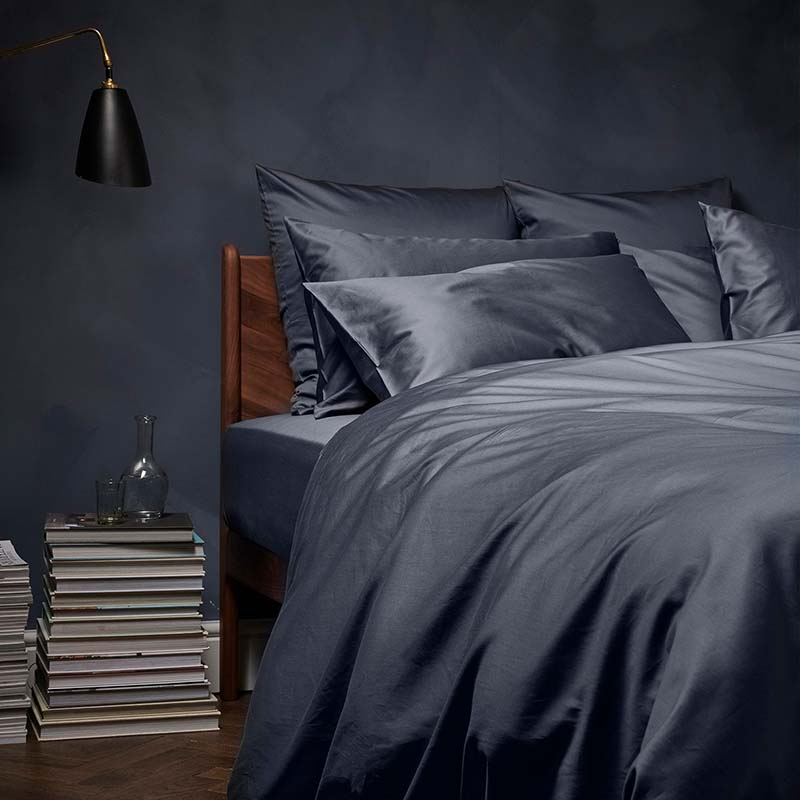 Luxe Cotton Double Duvet Cover, Ink-1