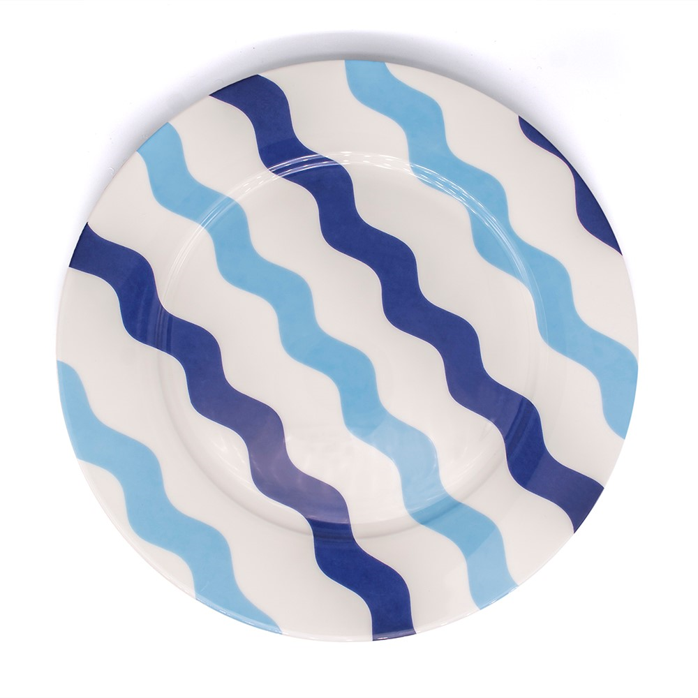 Scallop Collection Dinner Plate, Dia 10 inches, Blue-1