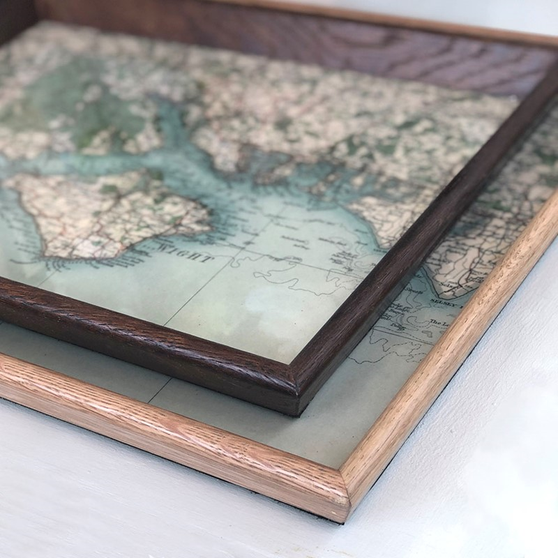 Drinks Tray with Personalised Map, 46 x 32cm, Dark-1