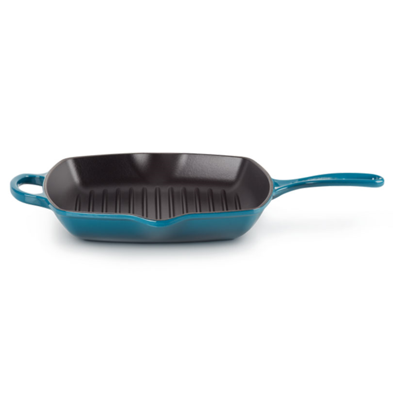 Signature Cast Iron Square grillit, Dia26cm, Deep Teal-2