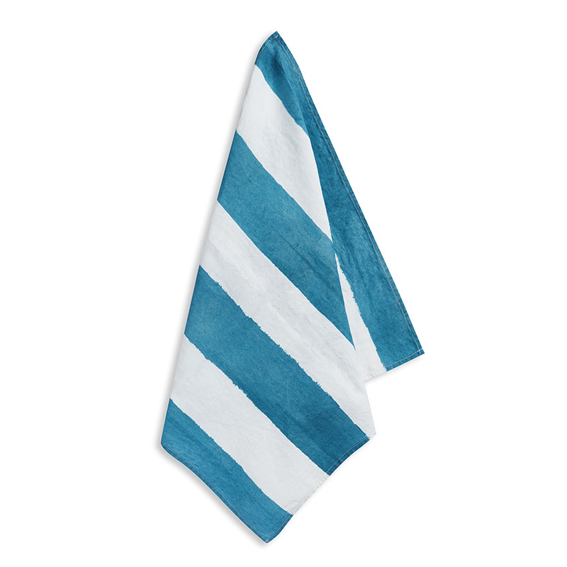 Stripe Linen Napkin, 50cm x 50cm, Sky Blue-2