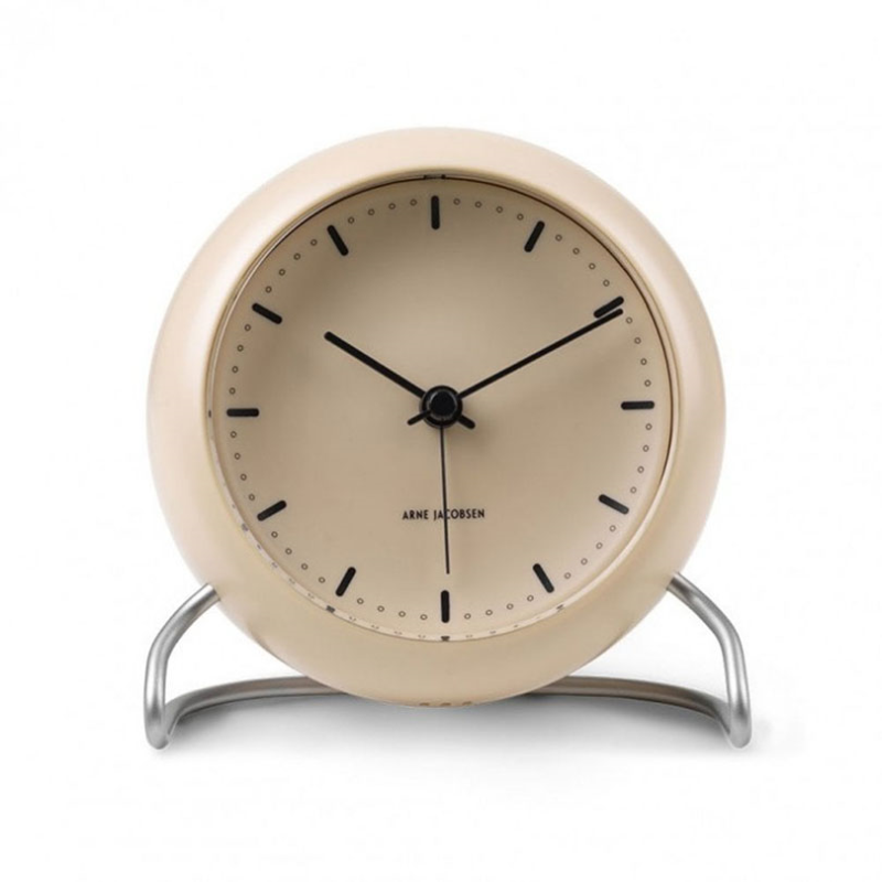 City Hall Table Clock, D11cm, Sandy Beige-1