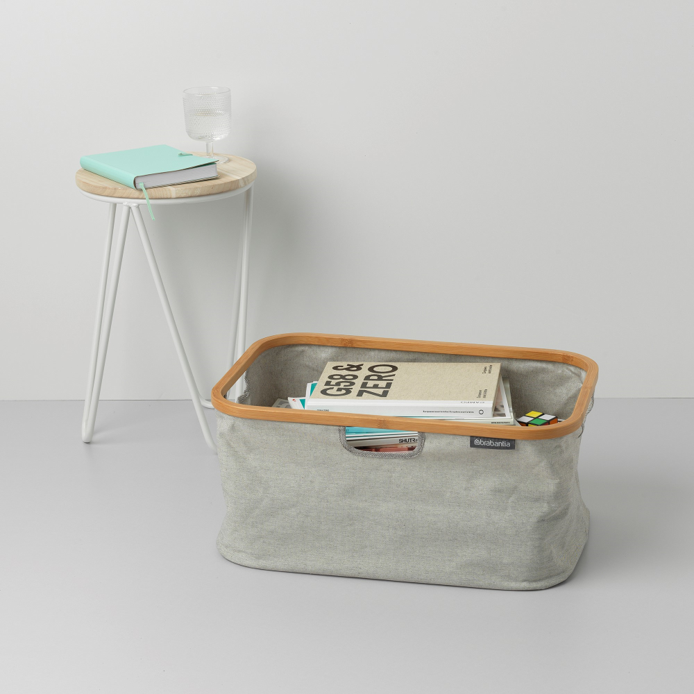 Foldable Laundry Basket, 40 Litre, Grey-16