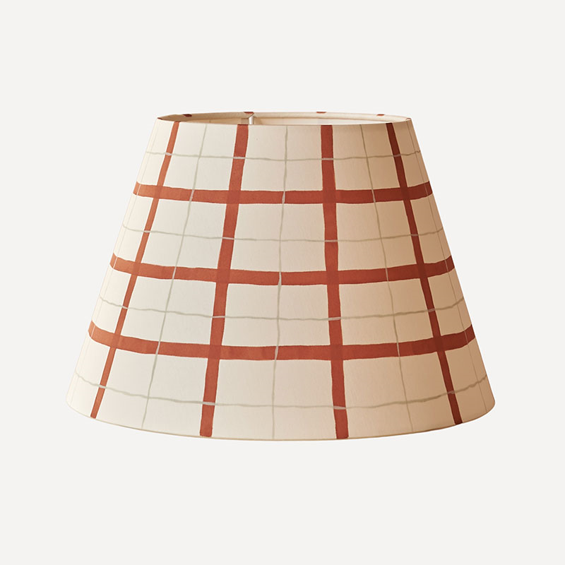 Hum London Gingham Lampshade, 40cm, Rust-1