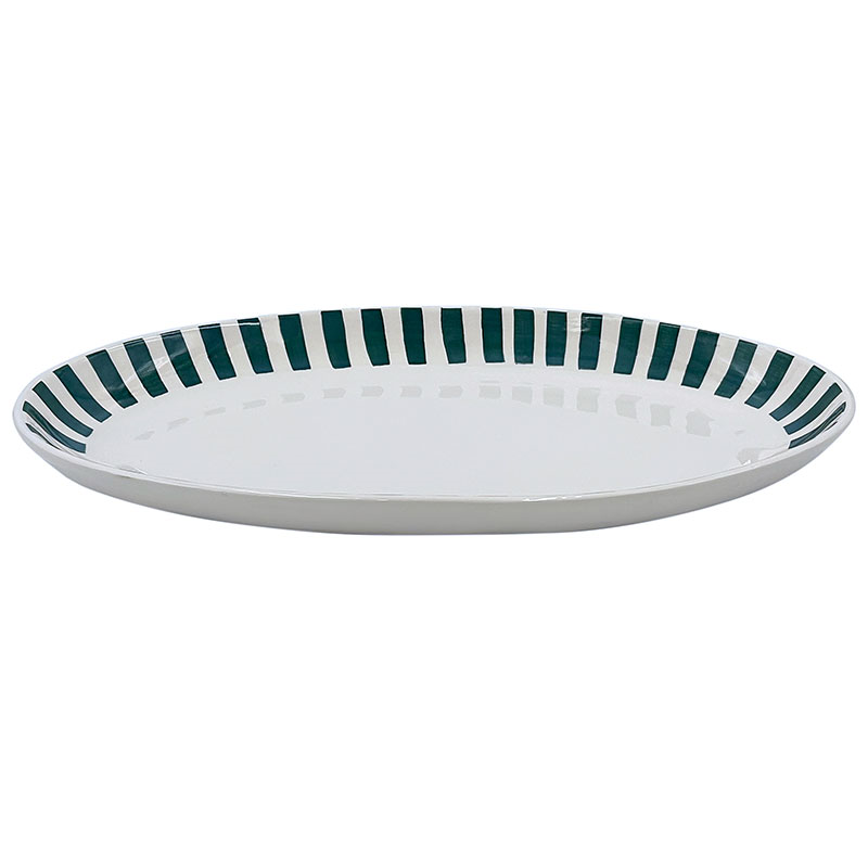 Stripes Platter, L40 x W25cm, Green-0