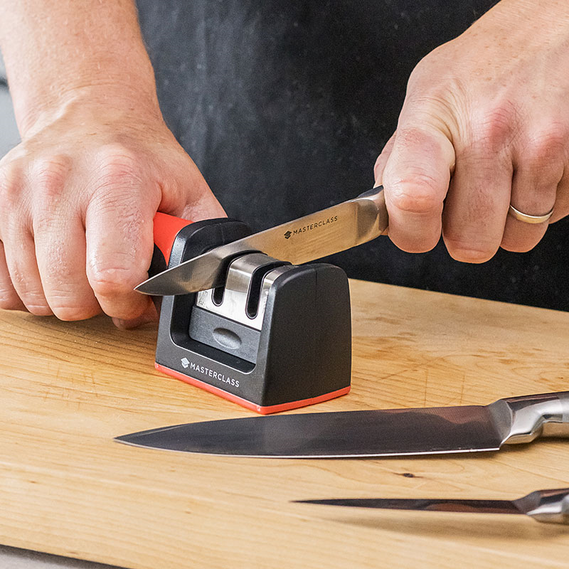 Kitchen knife sharpener with honer-1