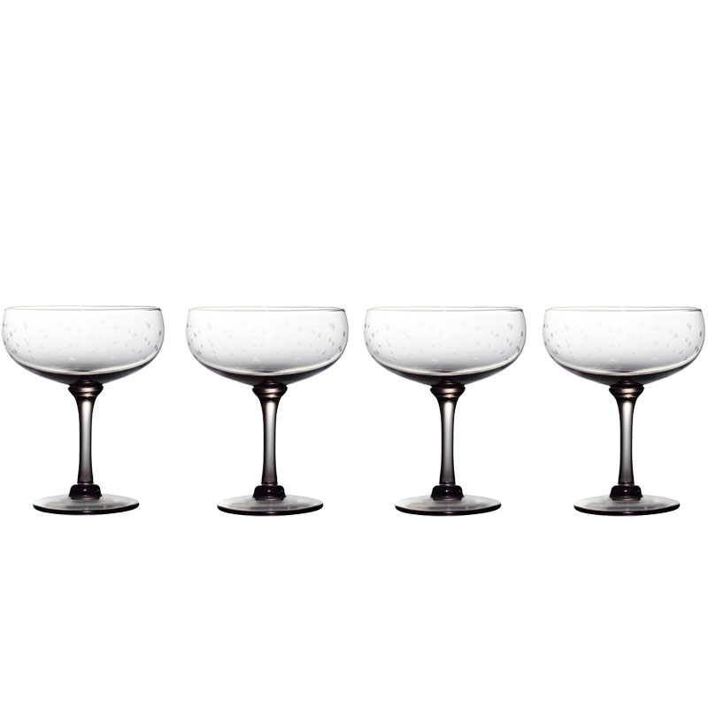 Stars Set of 4 Cocktail Glasses, 210ml, Smoky-0