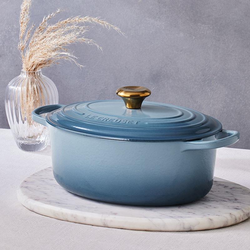 Signature Cast Iron Oval Casserole, 27cm, Chambray-4